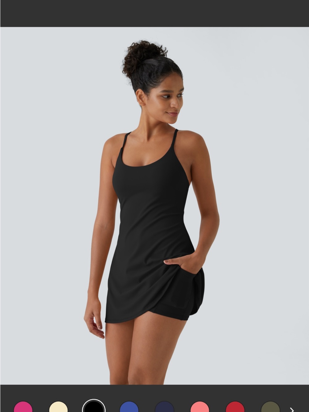 HALARA Black Active Dress with Built-In Shorts